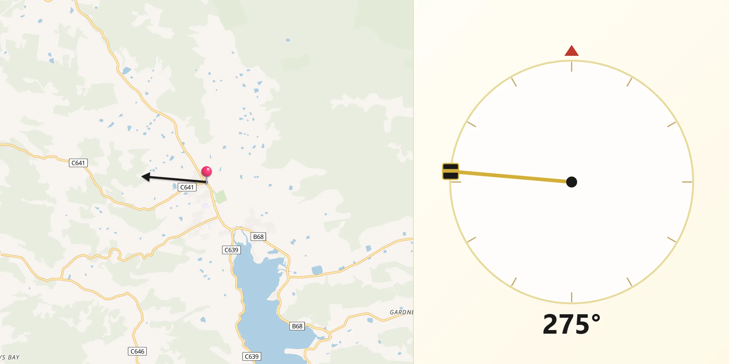 Qibla Direction from Cygnet