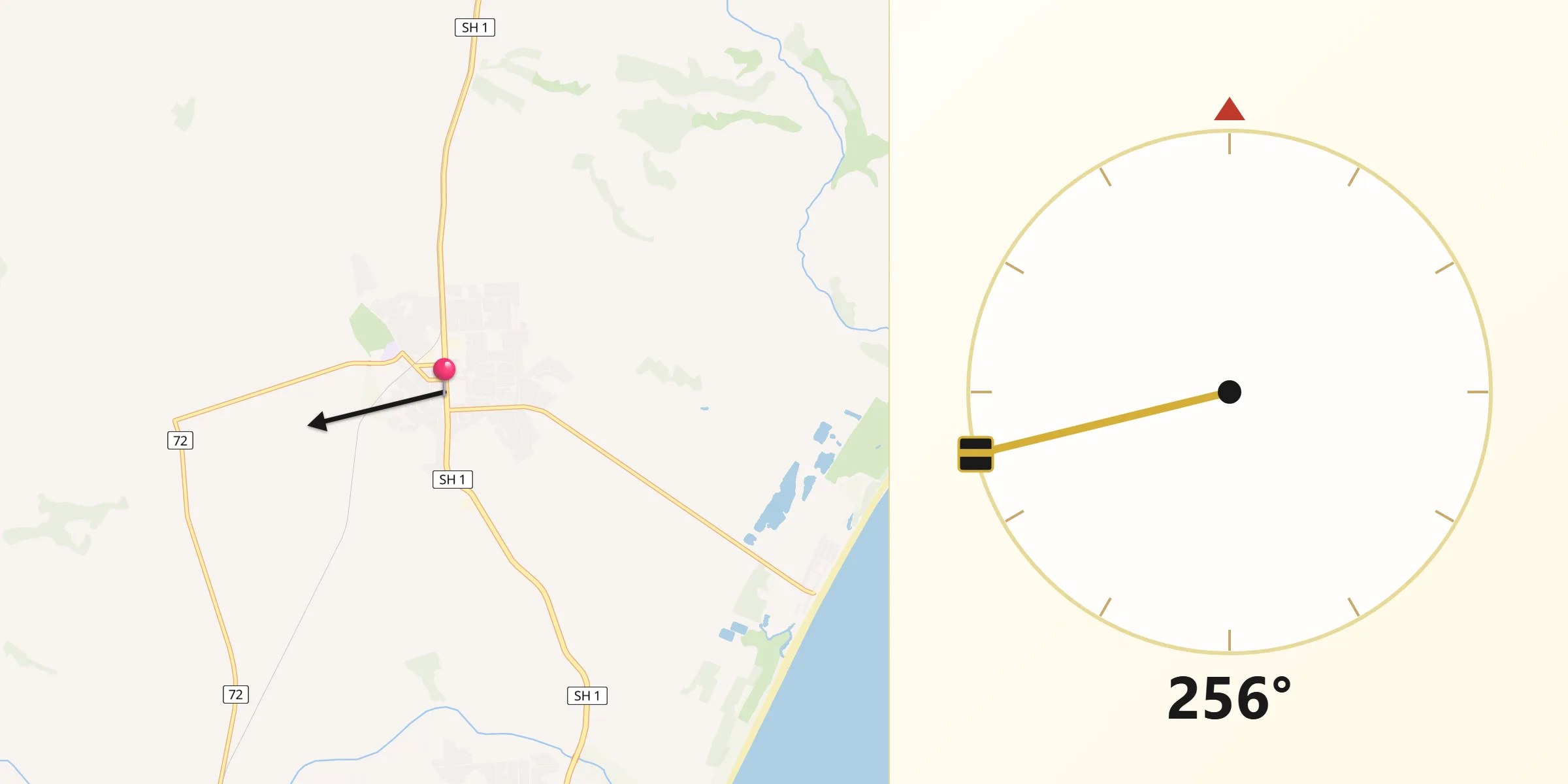 Qibla Direction from Amberley
