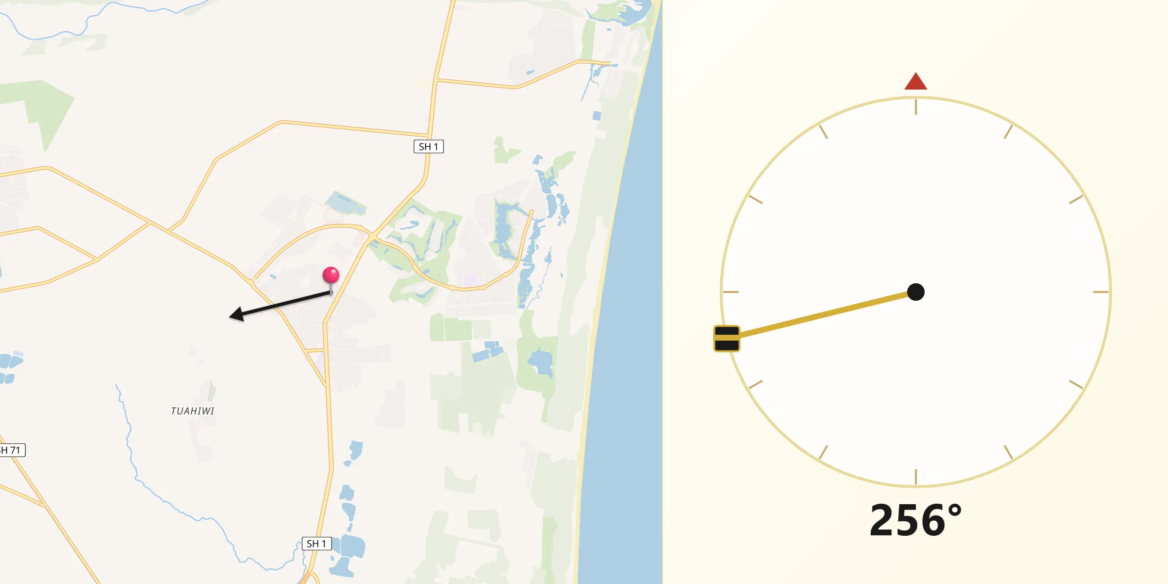 Qibla Direction from Woodend