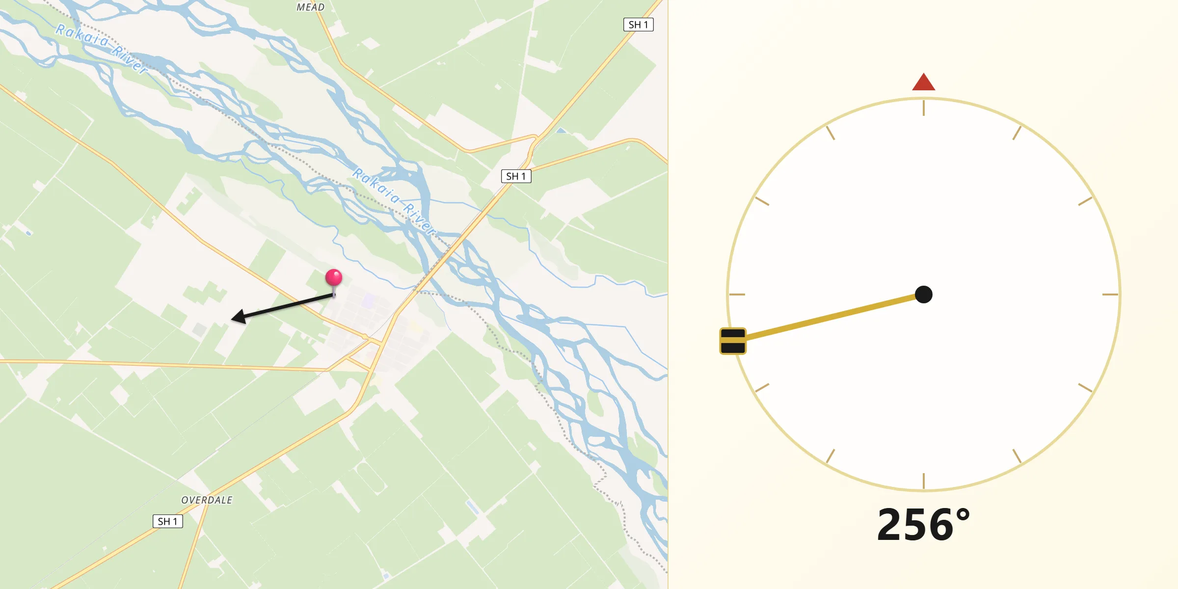 Qibla Direction from Rakaia