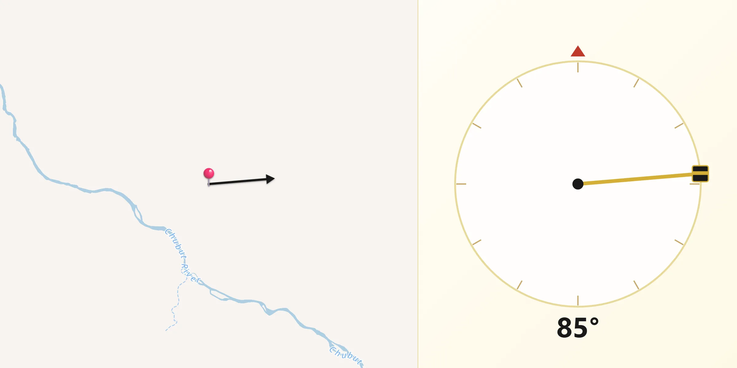 Dirección de la Qibla desde Departamento de Mártires