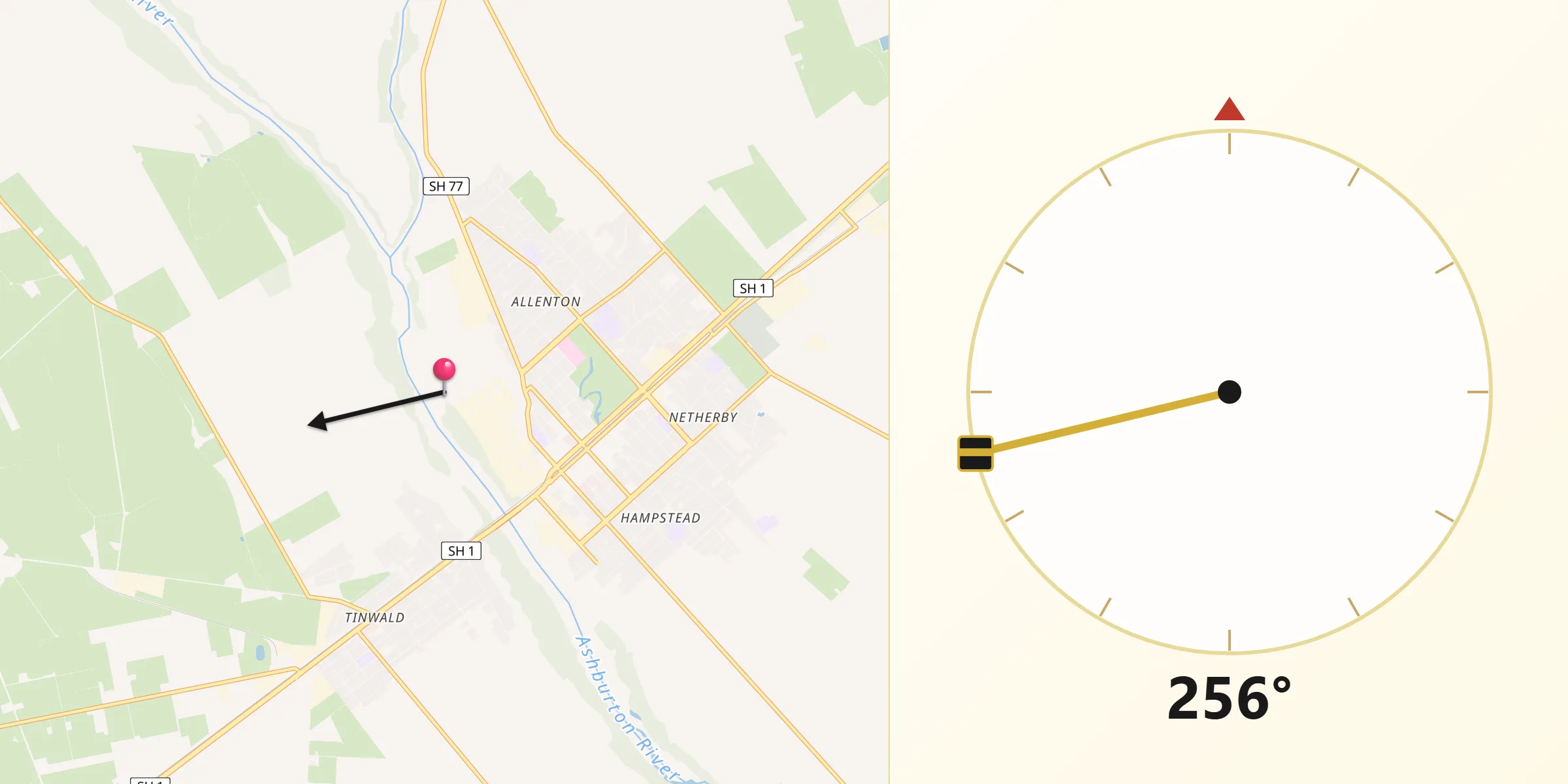 Qibla Direction from Ashburton