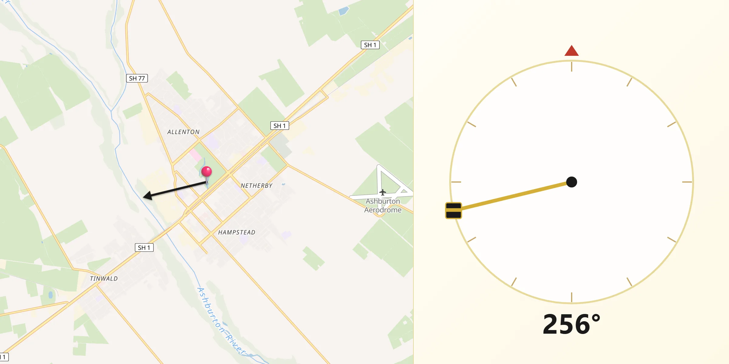 Qibla Direction from Ashburton District