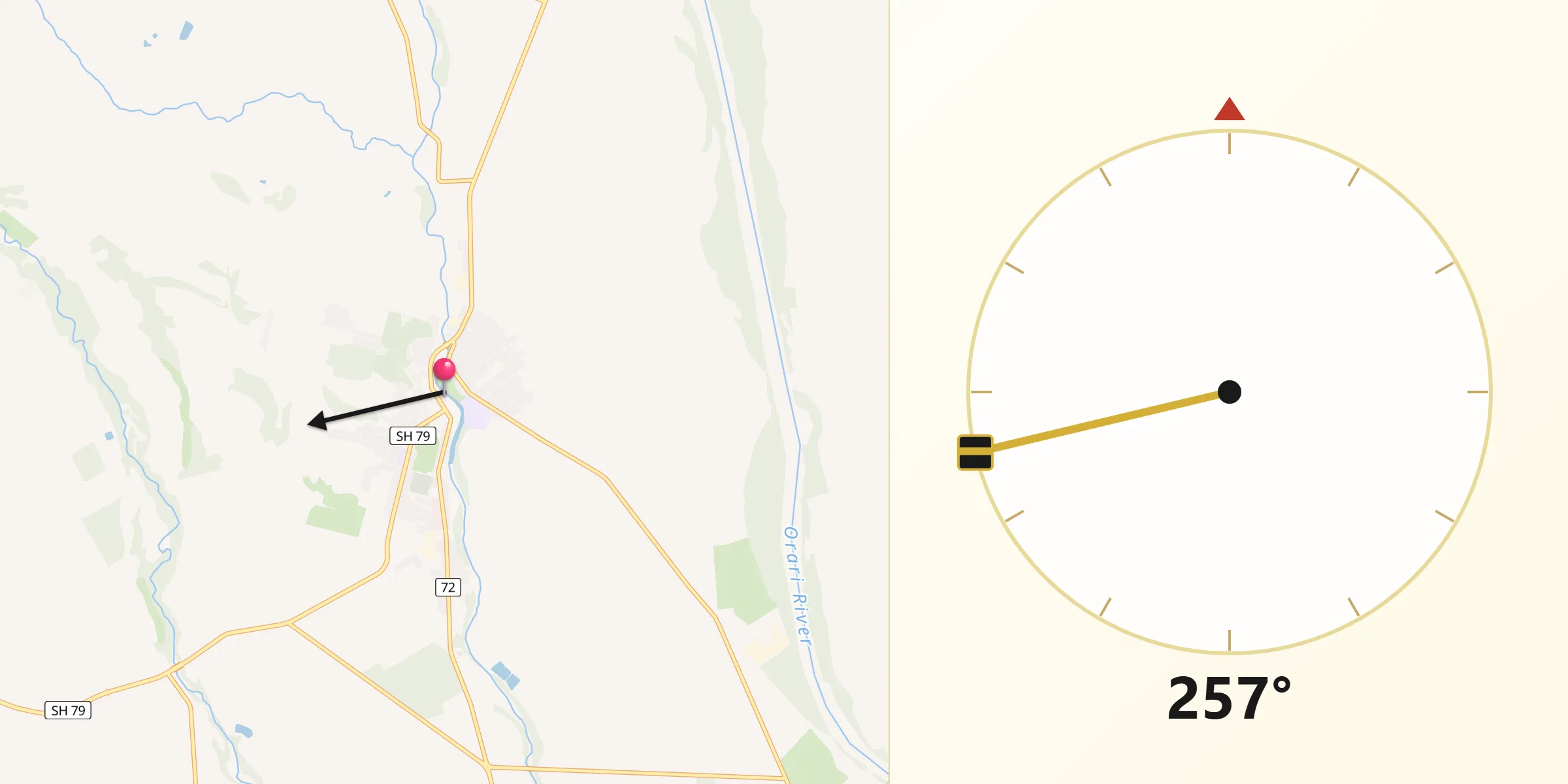 Qibla Direction from Geraldine