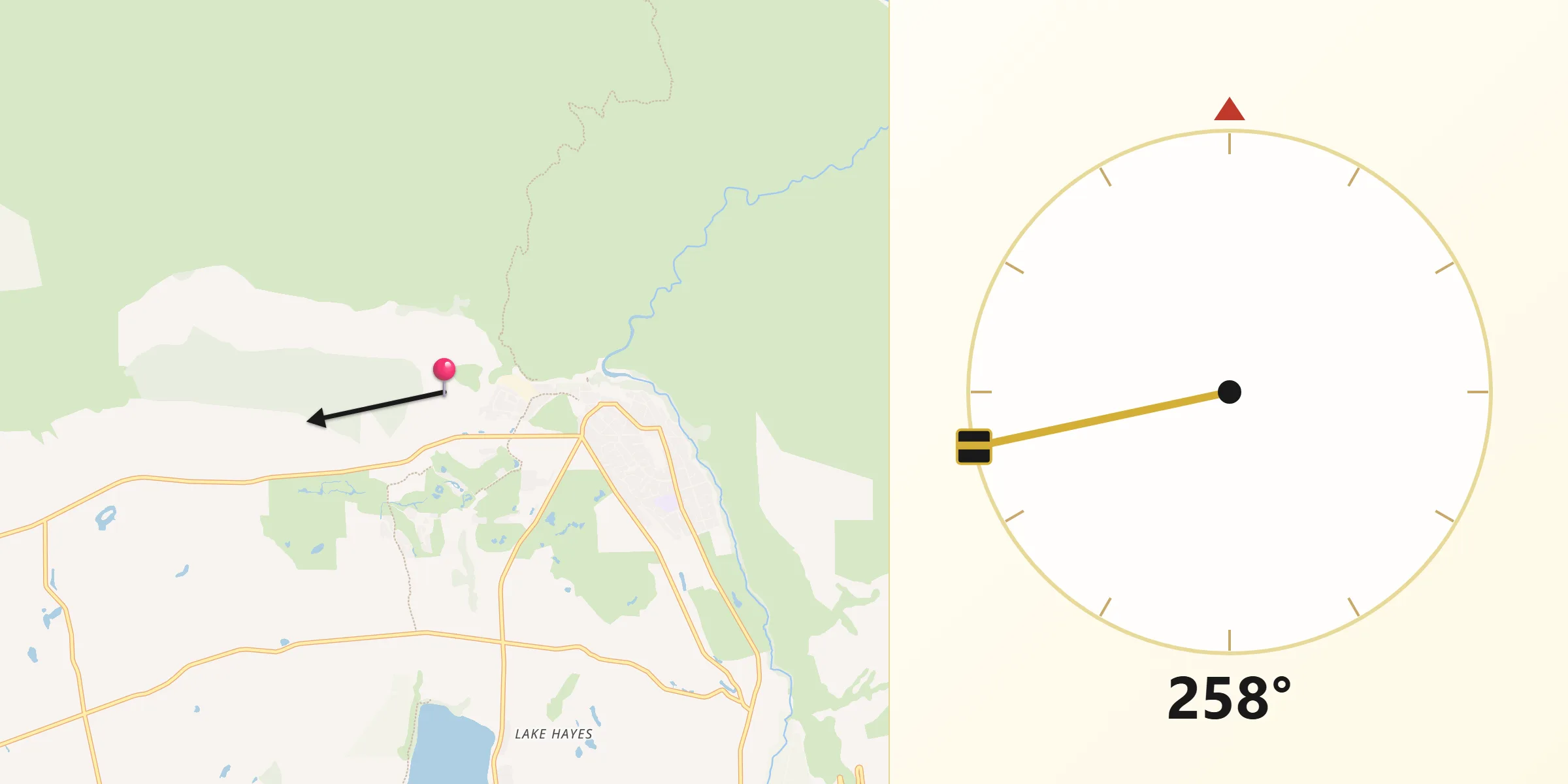 Qibla Direction from Arrowtown