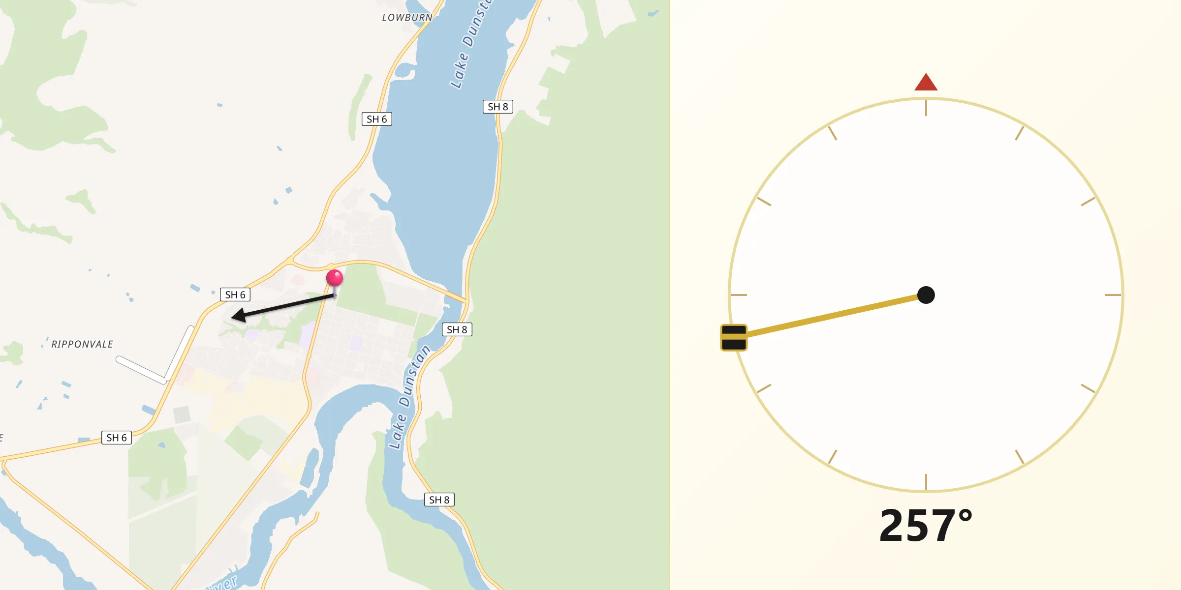 Qibla Direction from Cromwell