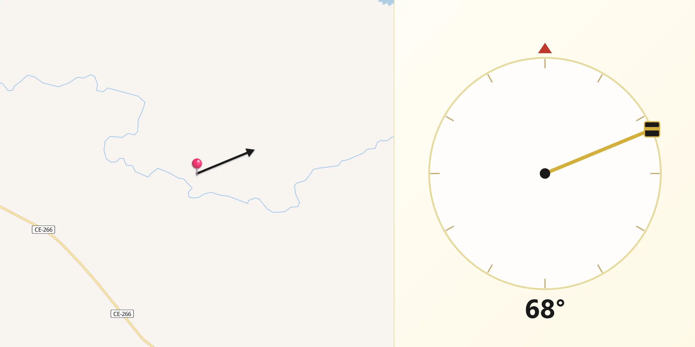 Direção da Qibla a partir de Boa Viagem