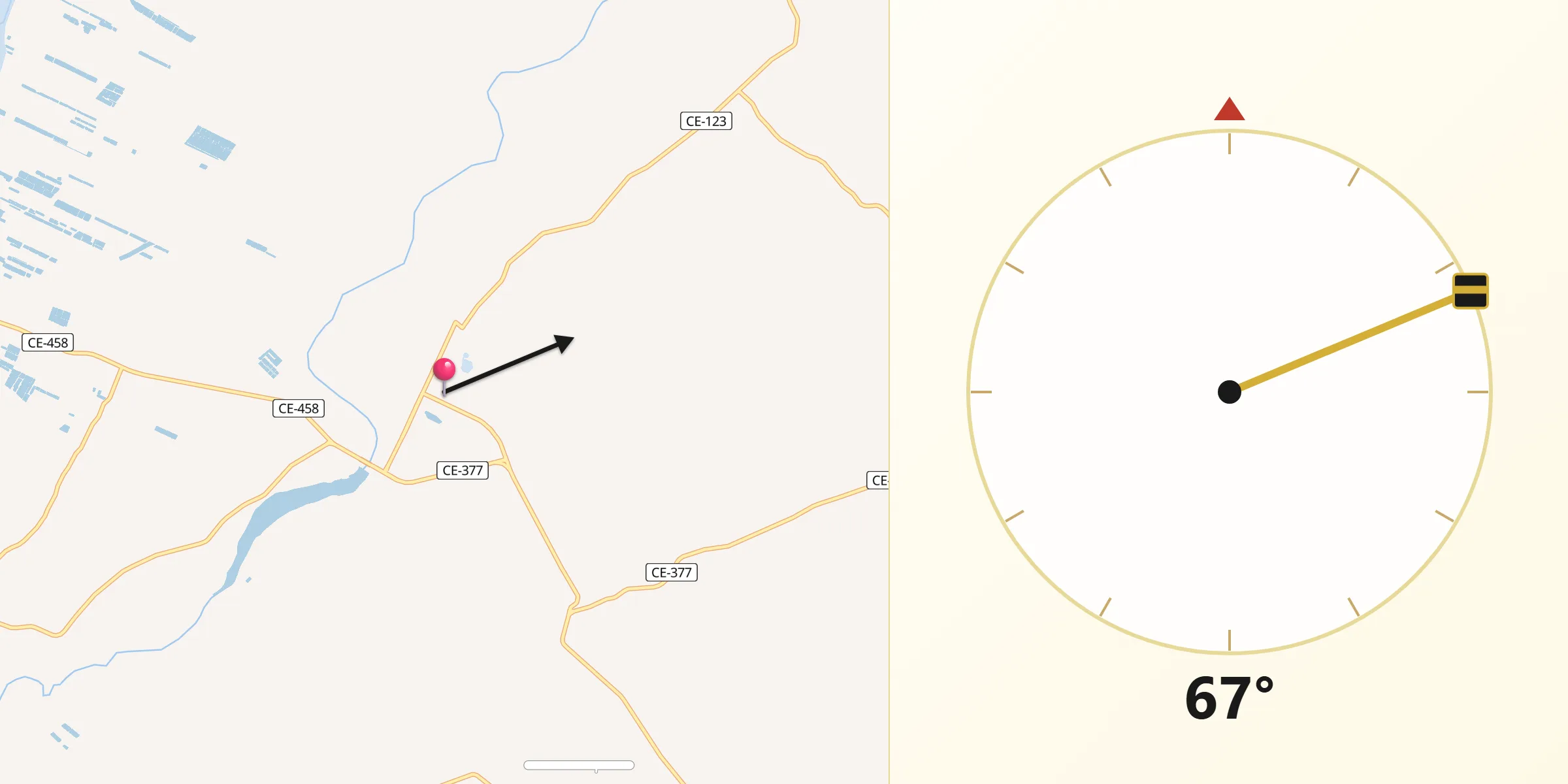Direção da Qibla a partir de Quixeré