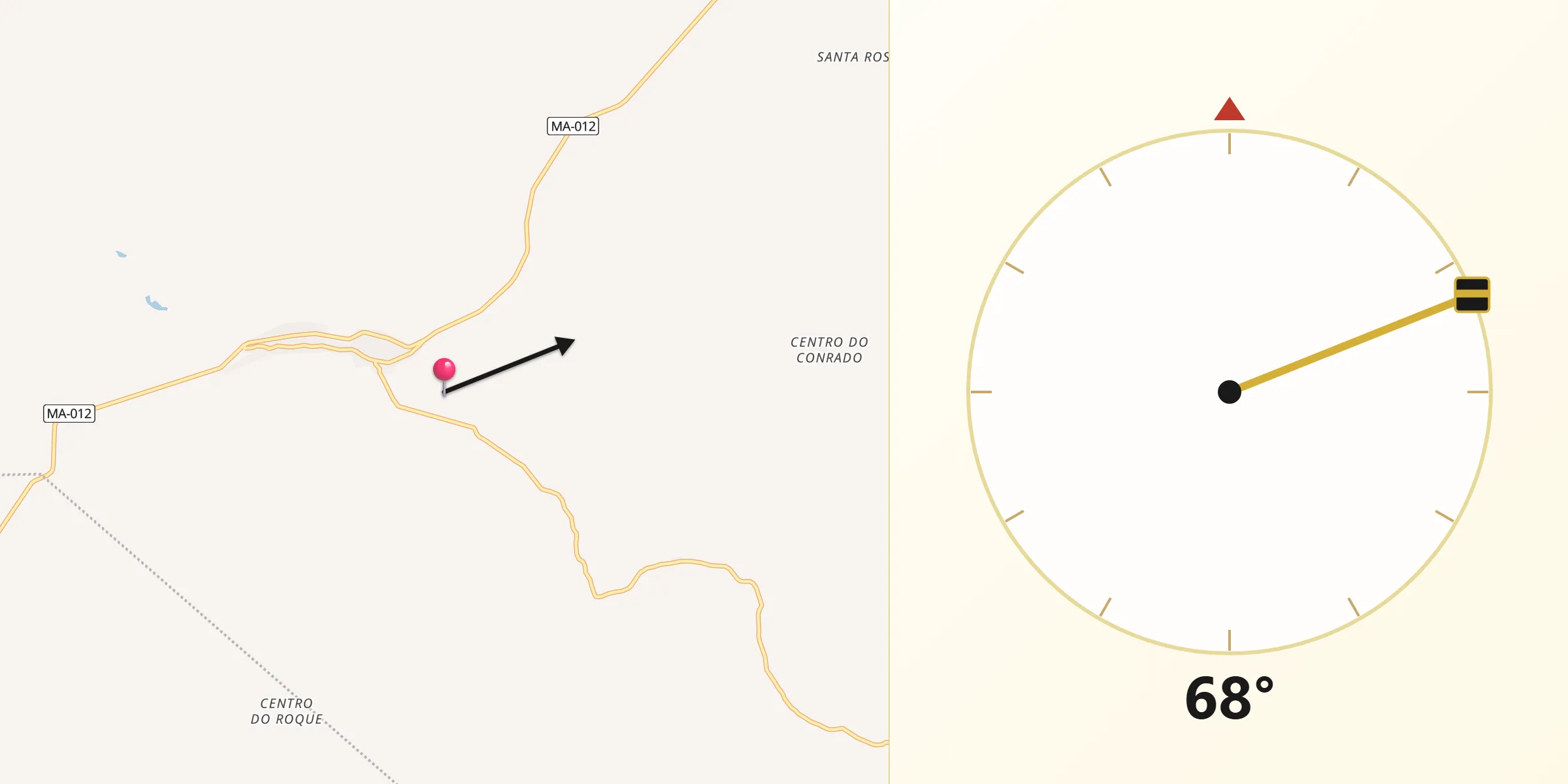Direção da Qibla a partir de São Raimundo do Doca Bezerra