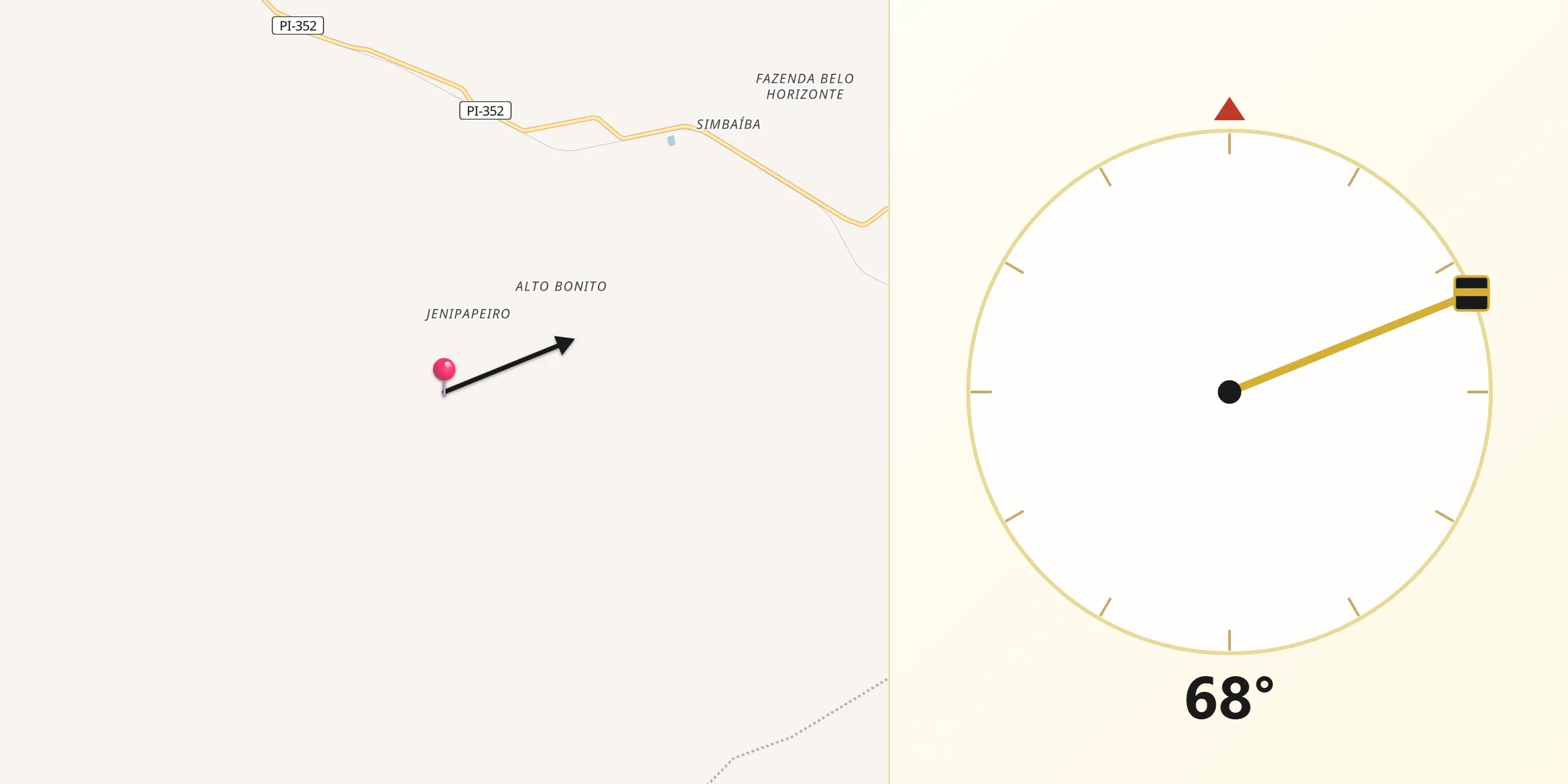 Direção da Qibla a partir de Coivaras
