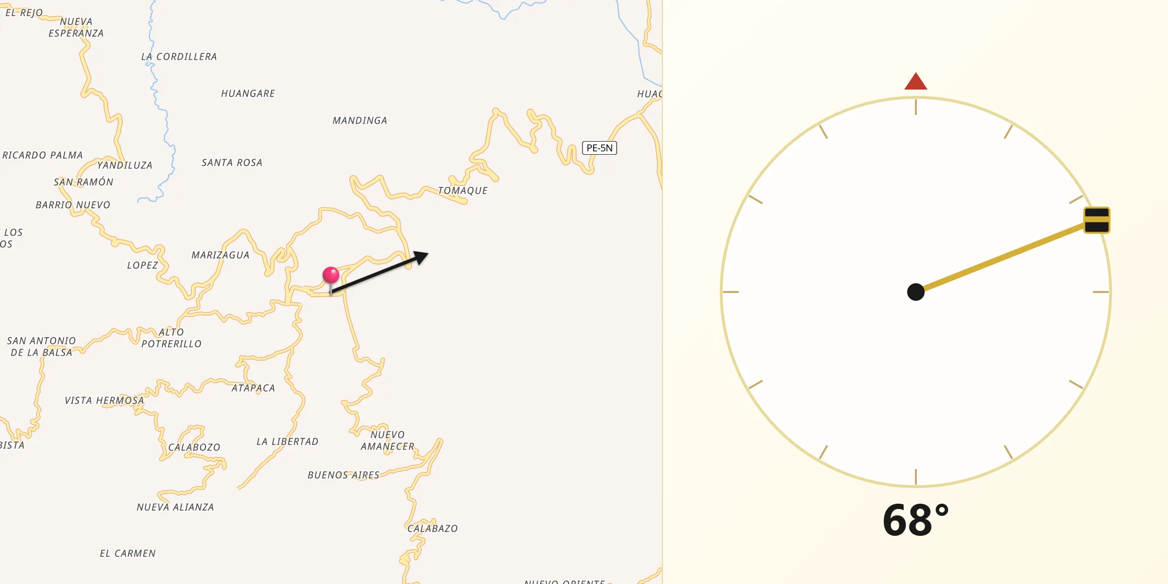 Dirección de la Qibla desde San Ignacio