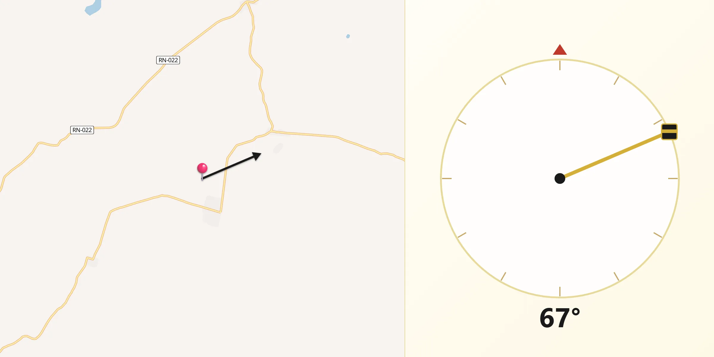 Direção da Qibla a partir de São Miguel do Gostoso