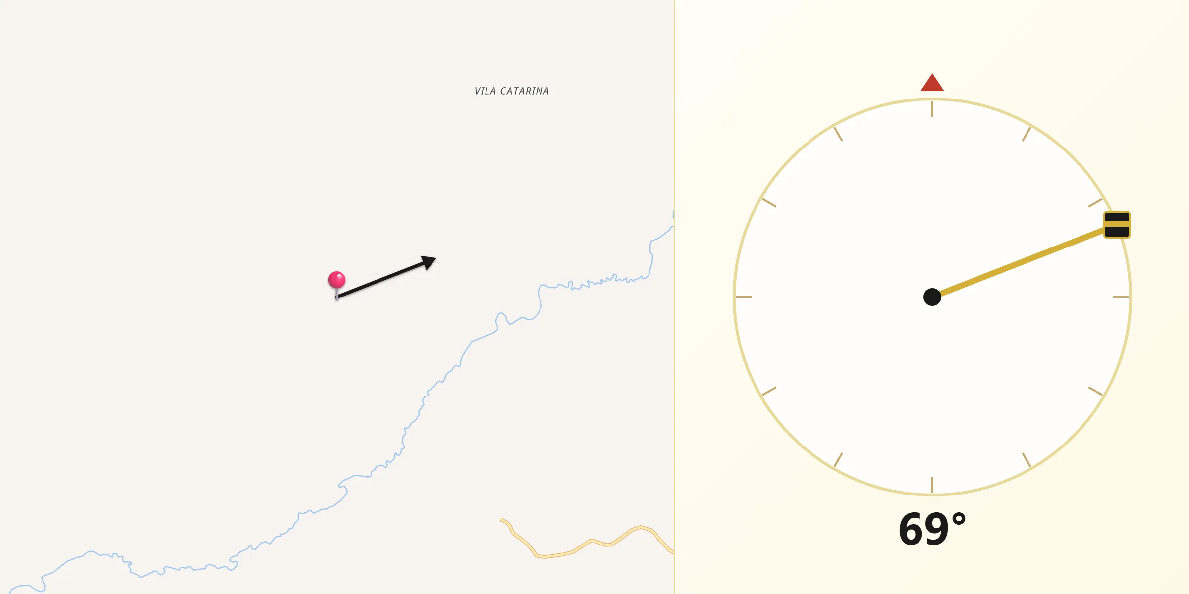 Direção da Qibla a partir de Itupiranga
