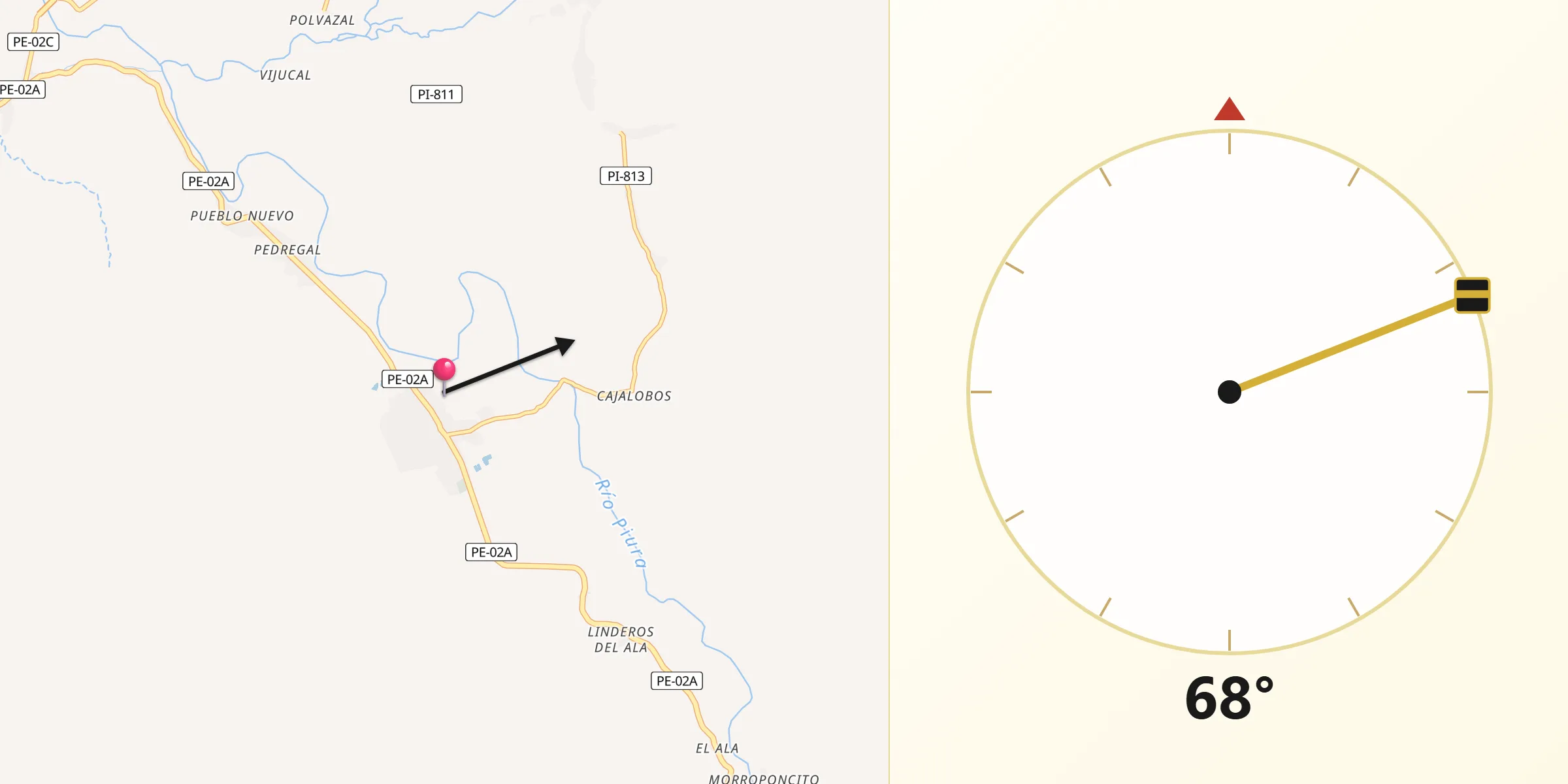 Dirección de la Qibla desde Buenos Aires