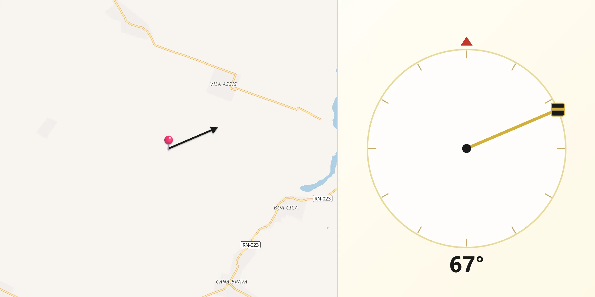 Direção da Qibla a partir de Touros