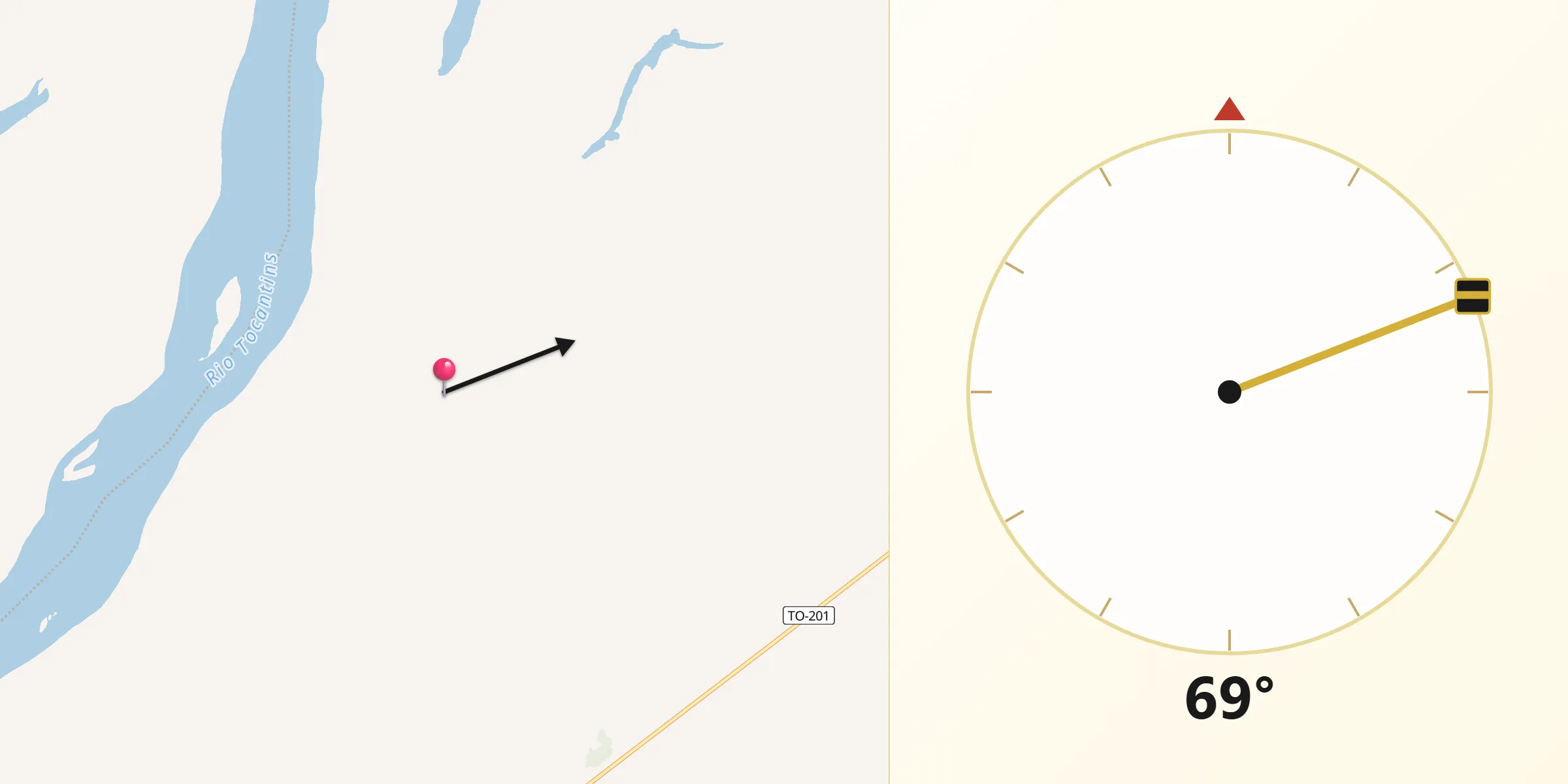 Direção da Qibla a partir de Esperantina