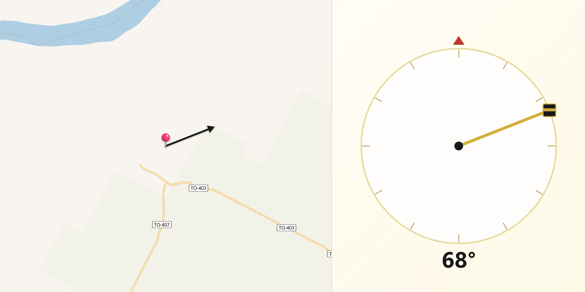 Direção da Qibla a partir de Carrasco Bonito