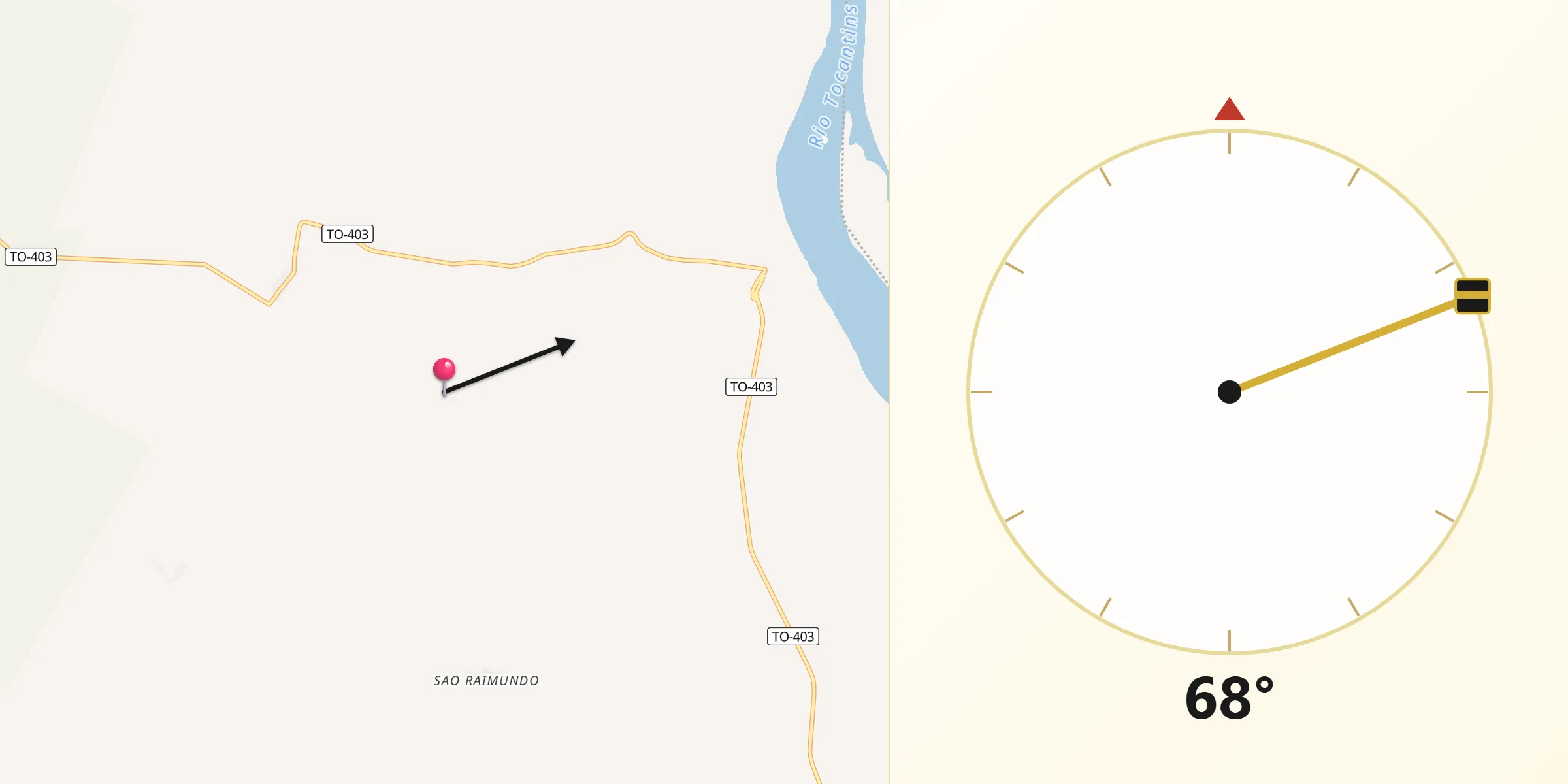 Direção da Qibla a partir de Sampaio