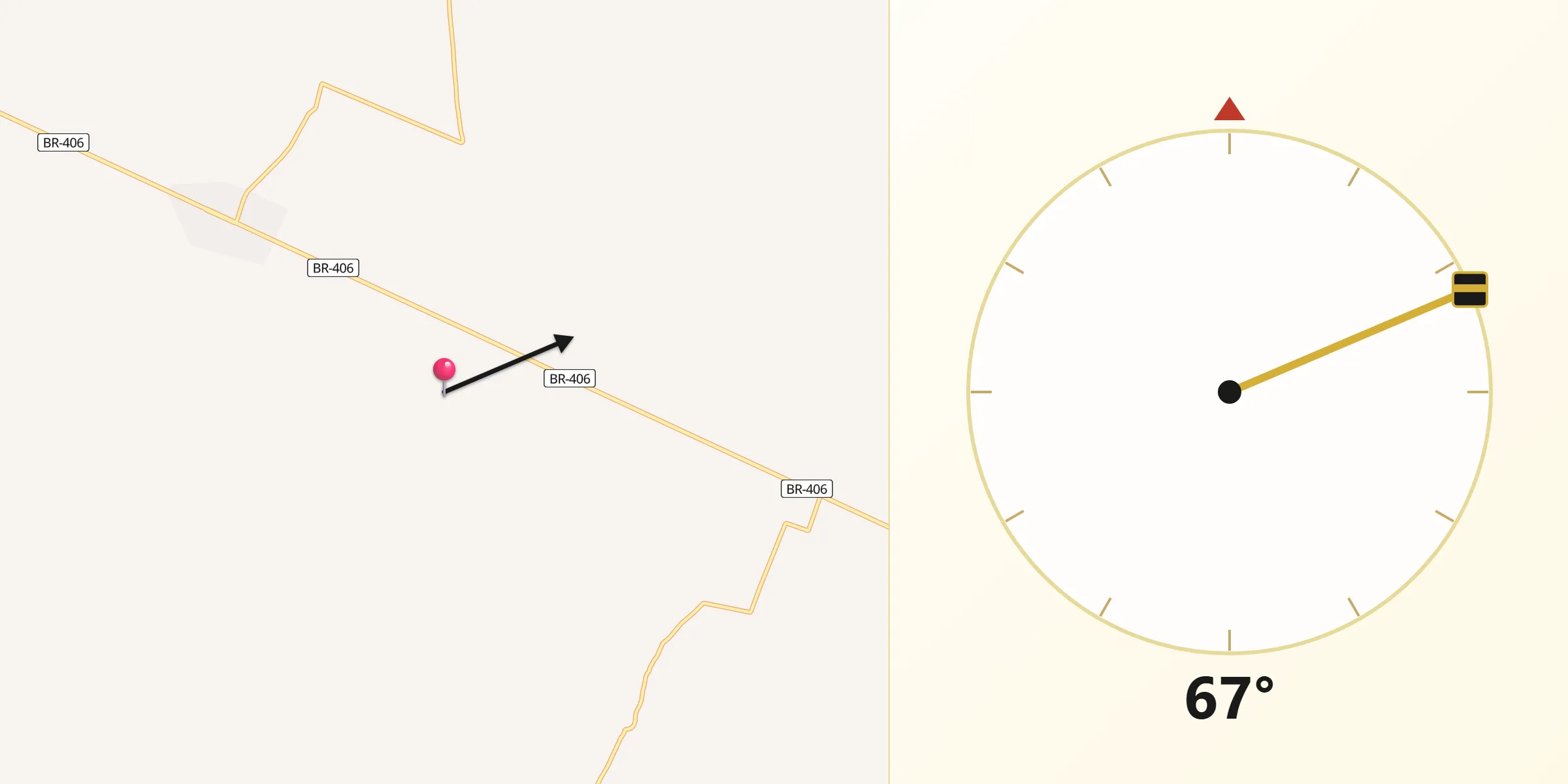 Direção da Qibla a partir de Jandaíra