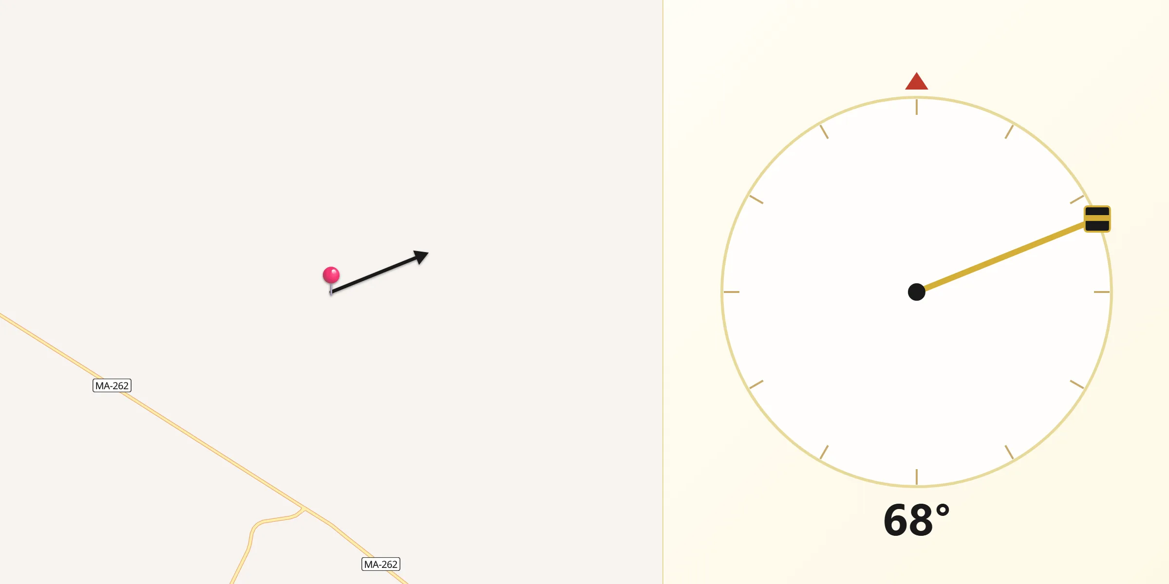 Direção da Qibla a partir de Matões