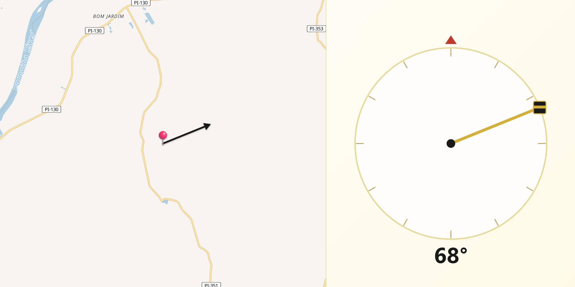 Direção da Qibla a partir de Nazária
