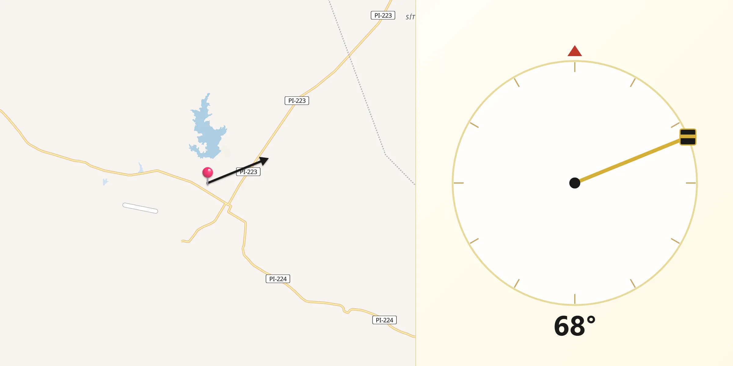 Direção da Qibla a partir de Beneditinos