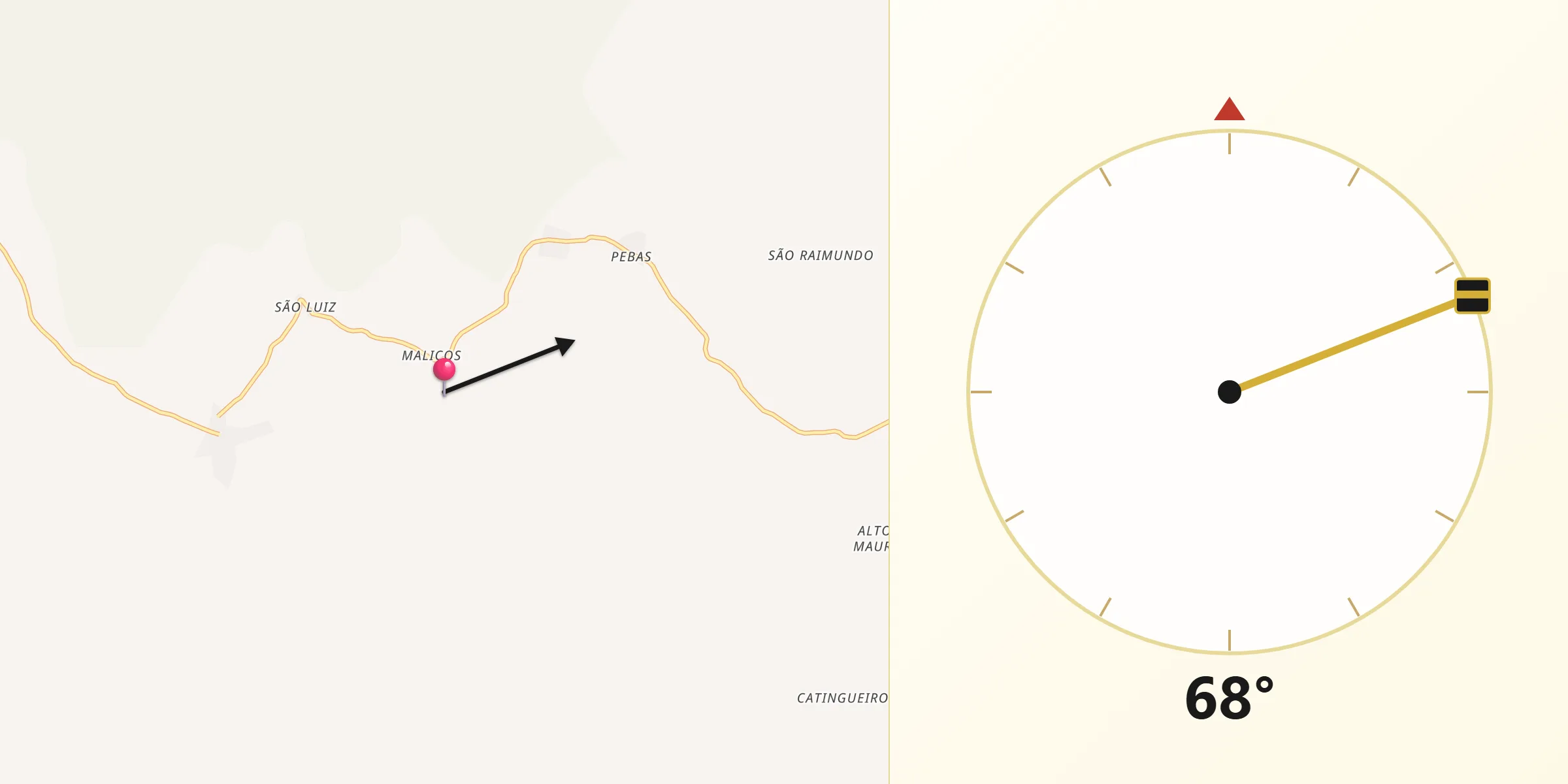 Direção da Qibla a partir de Davinópolis