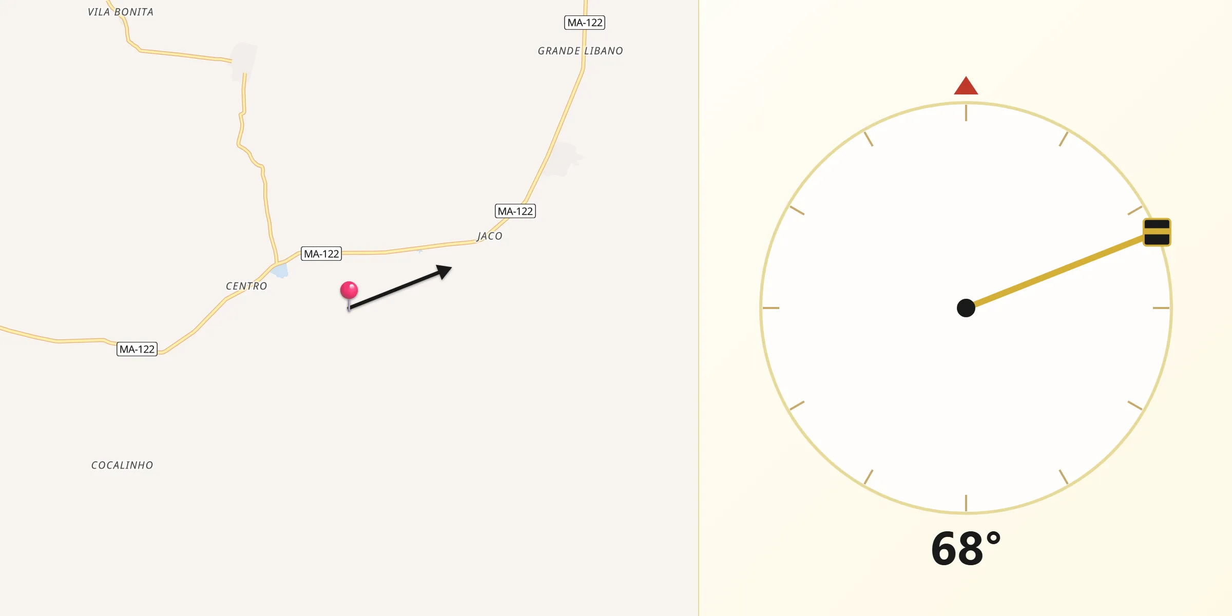 Direção da Qibla a partir de Buritirana