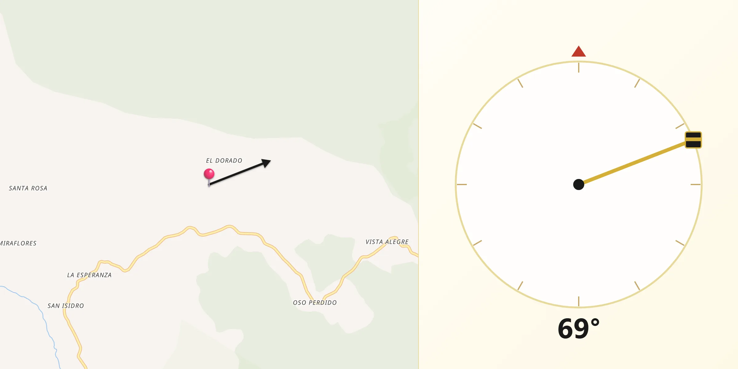 Dirección de la Qibla desde Provincia de Bongará