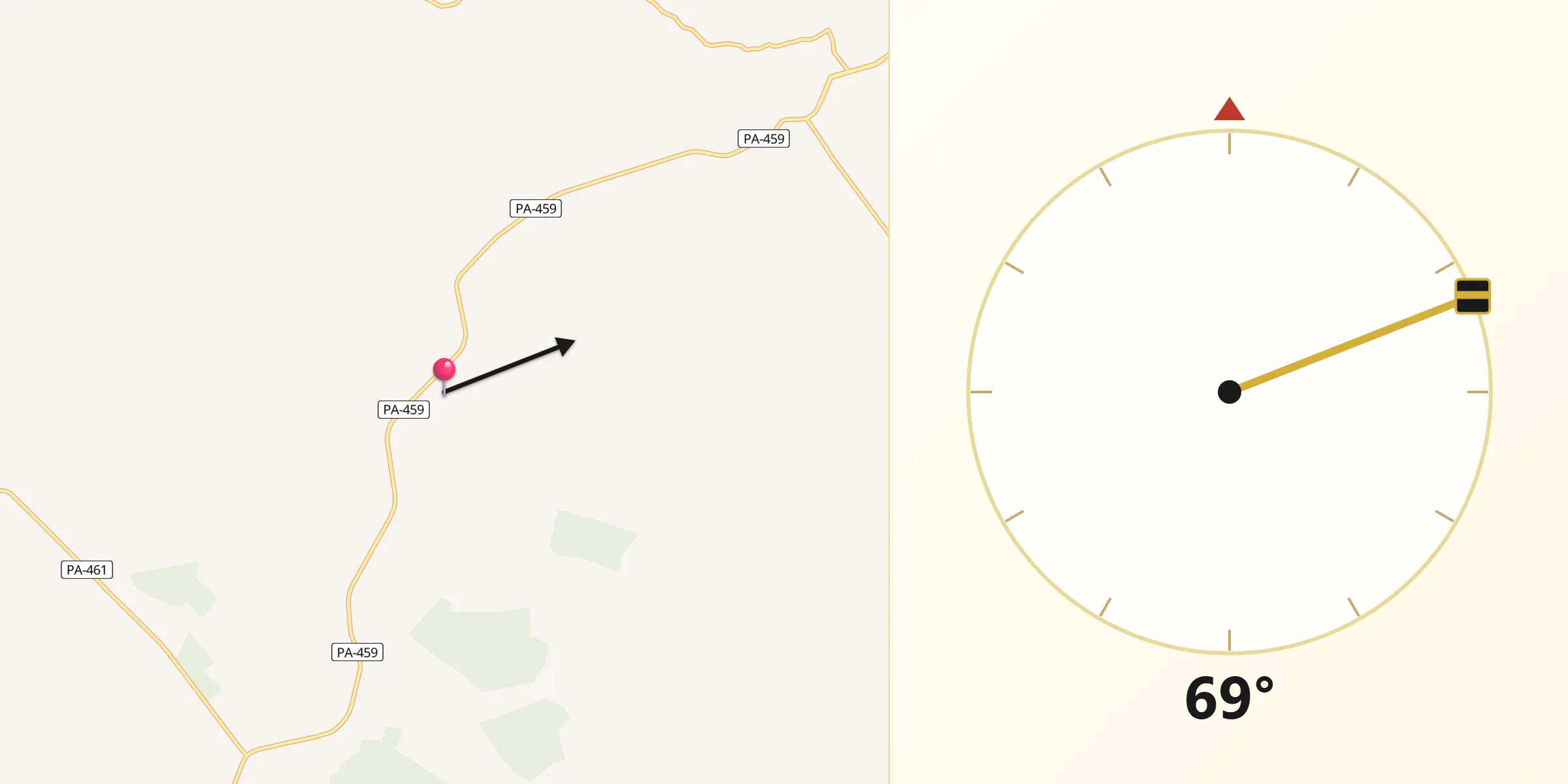 Direção da Qibla a partir de Brejo Grande do Araguaia