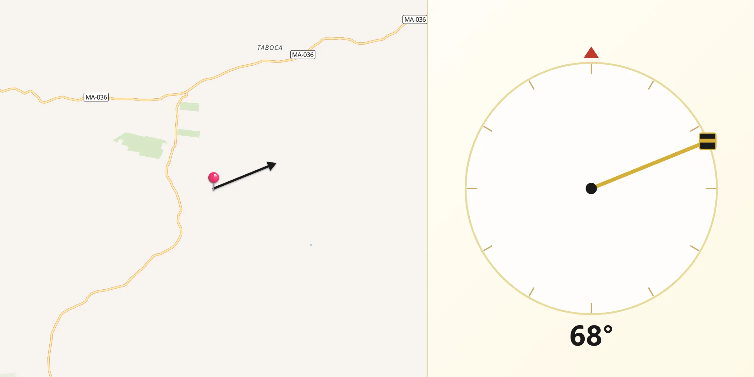 Direção da Qibla a partir de Estreito