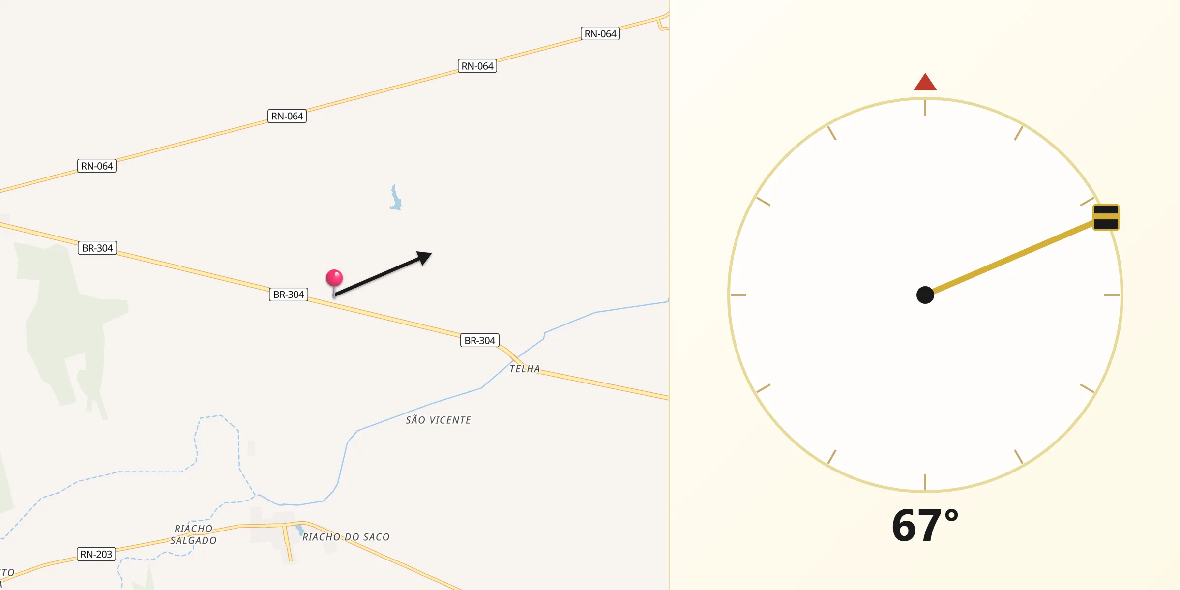 Direção da Qibla a partir de Bairro de São Pedro
