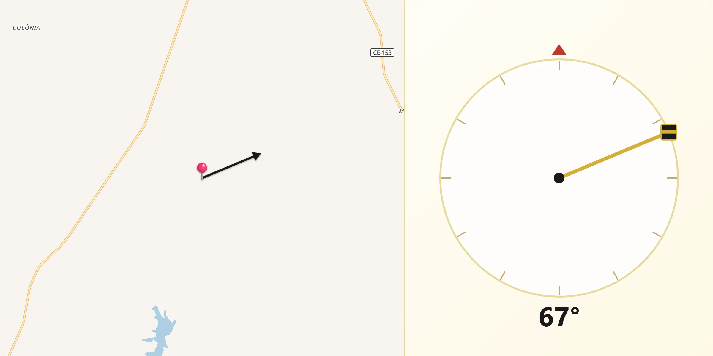 Direção da Qibla a partir de Solonópole