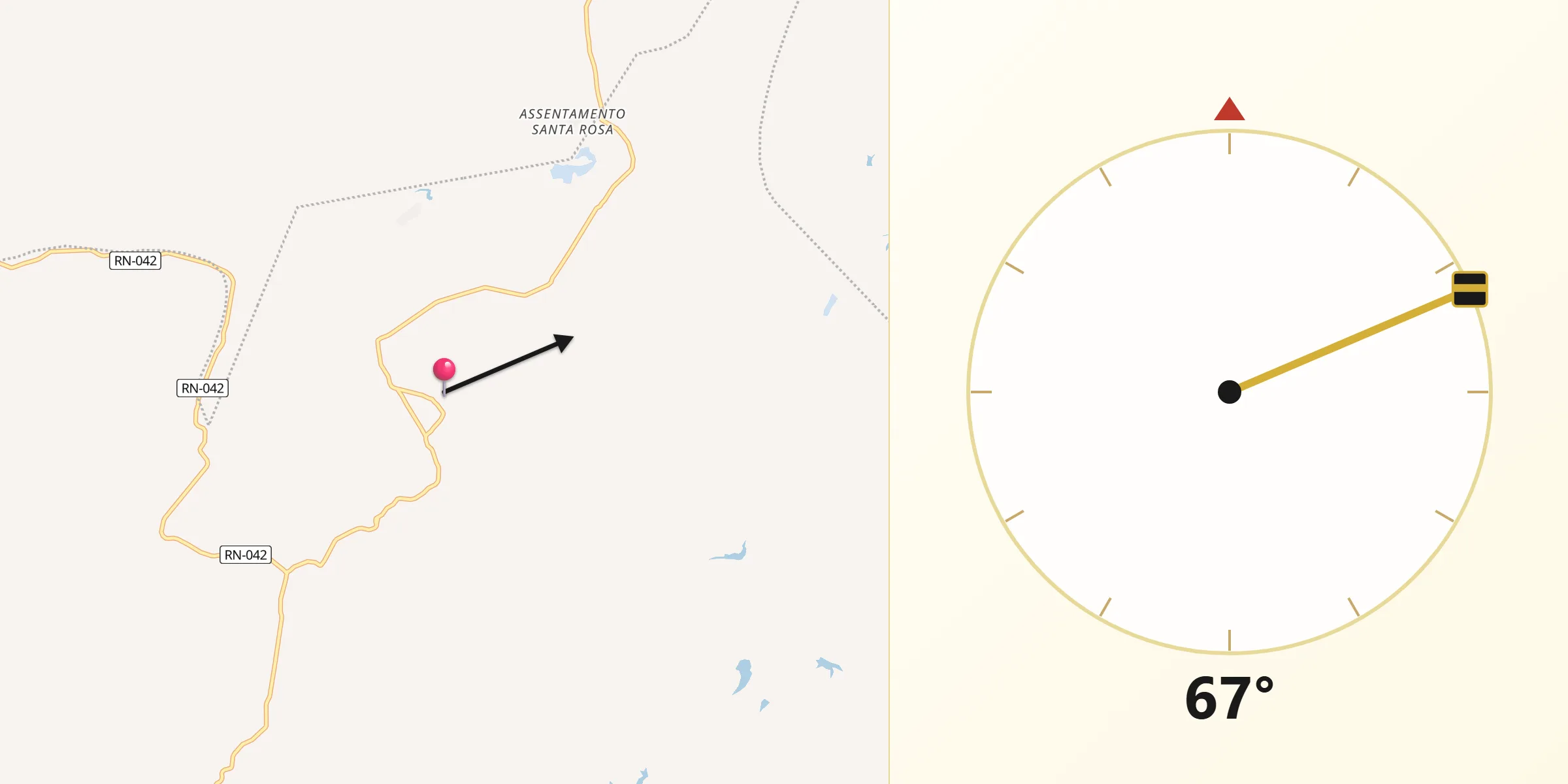 Direção da Qibla a partir de Monte Alegre