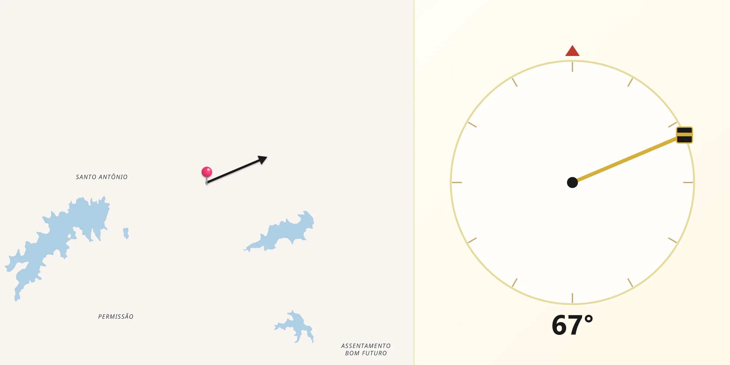 Qibla-Richtung von Campo Grande