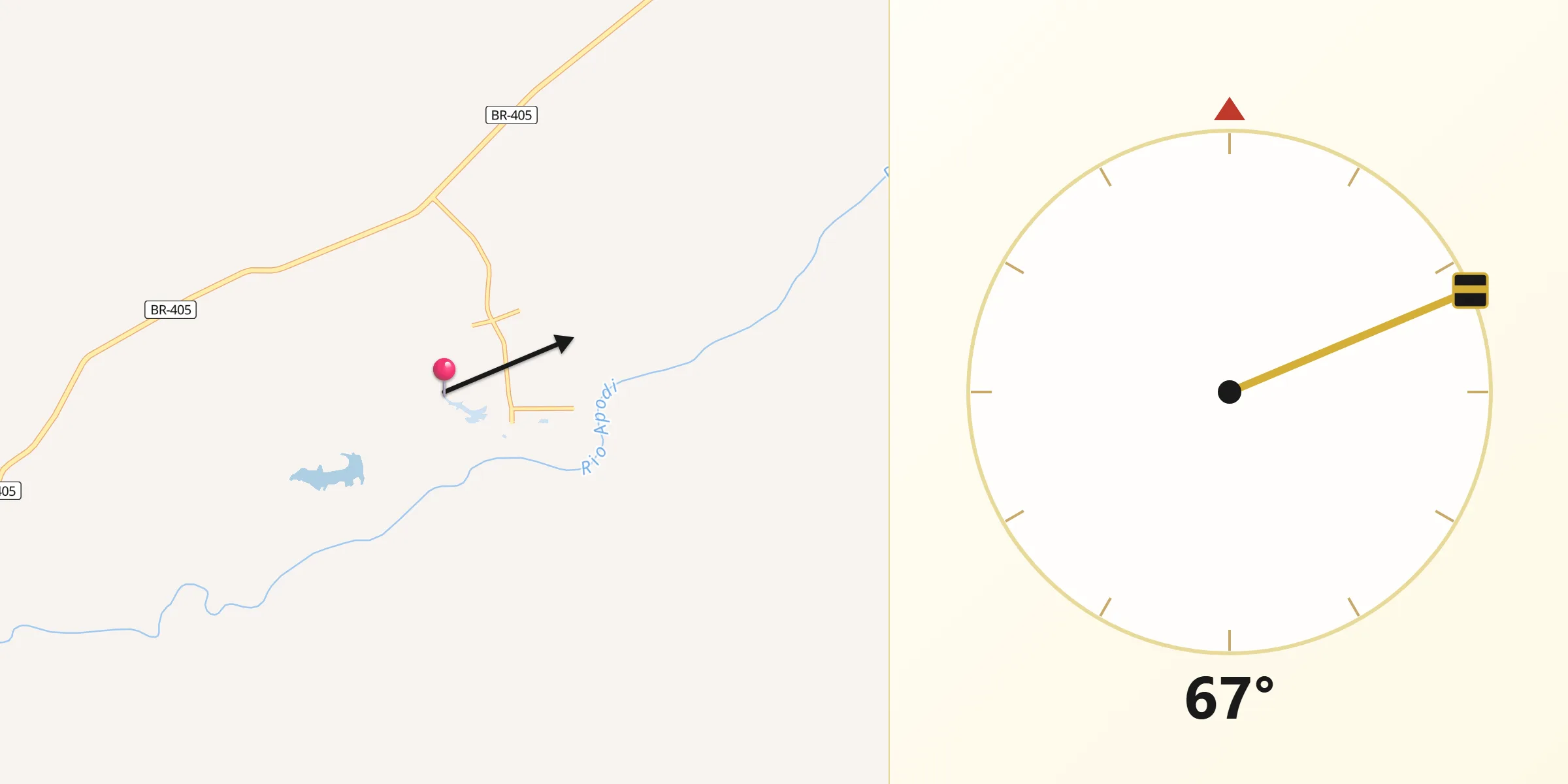 Direção da Qibla a partir de Taboleiro Grande