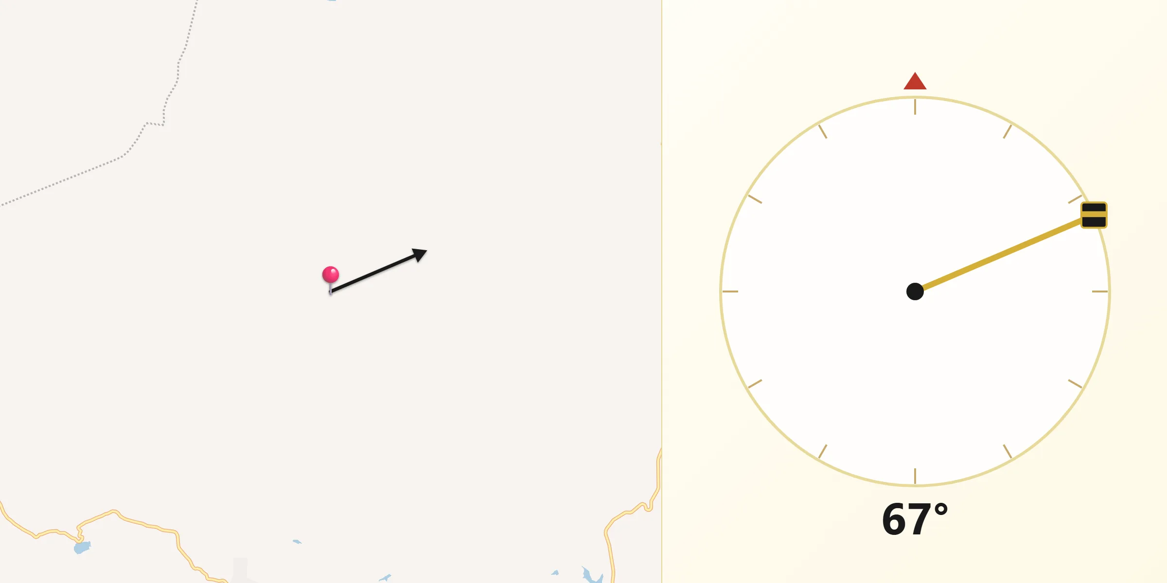 Direção da Qibla a partir de Bodó