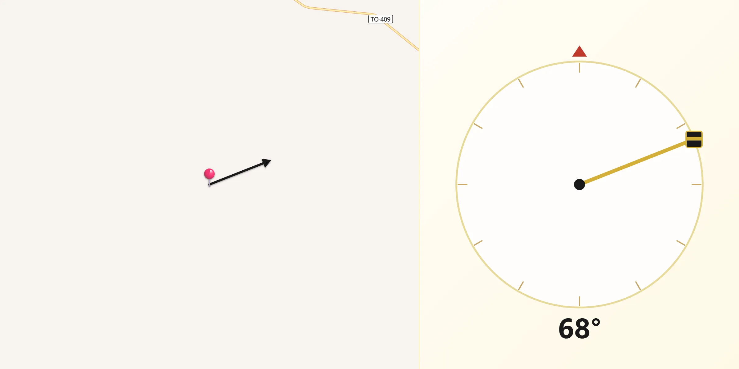 Direção da Qibla a partir de Maurilândia do Tocantins