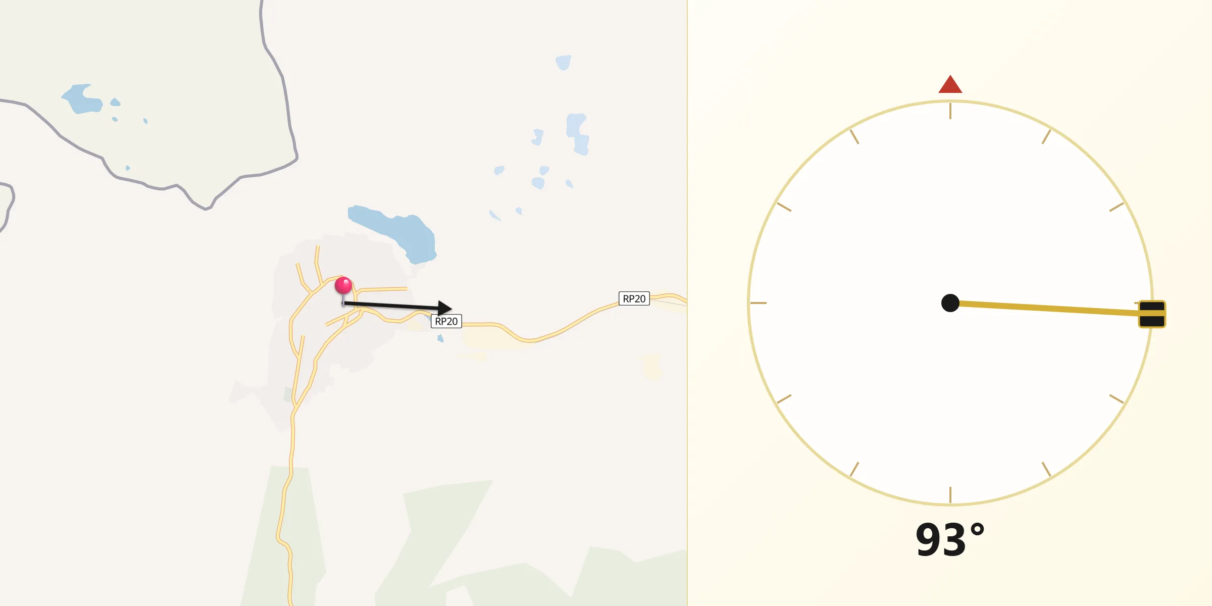 Dirección de la Qibla desde Río Turbio