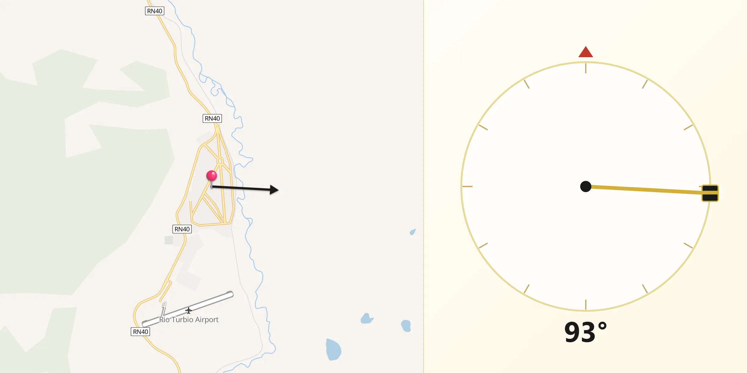 Dirección de la Qibla desde 28 de Noviembre
