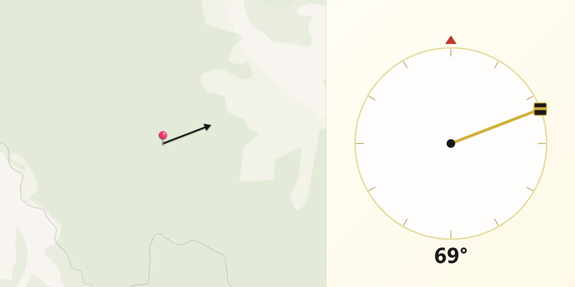 Dirección de la Qibla desde Provincia de Rioja