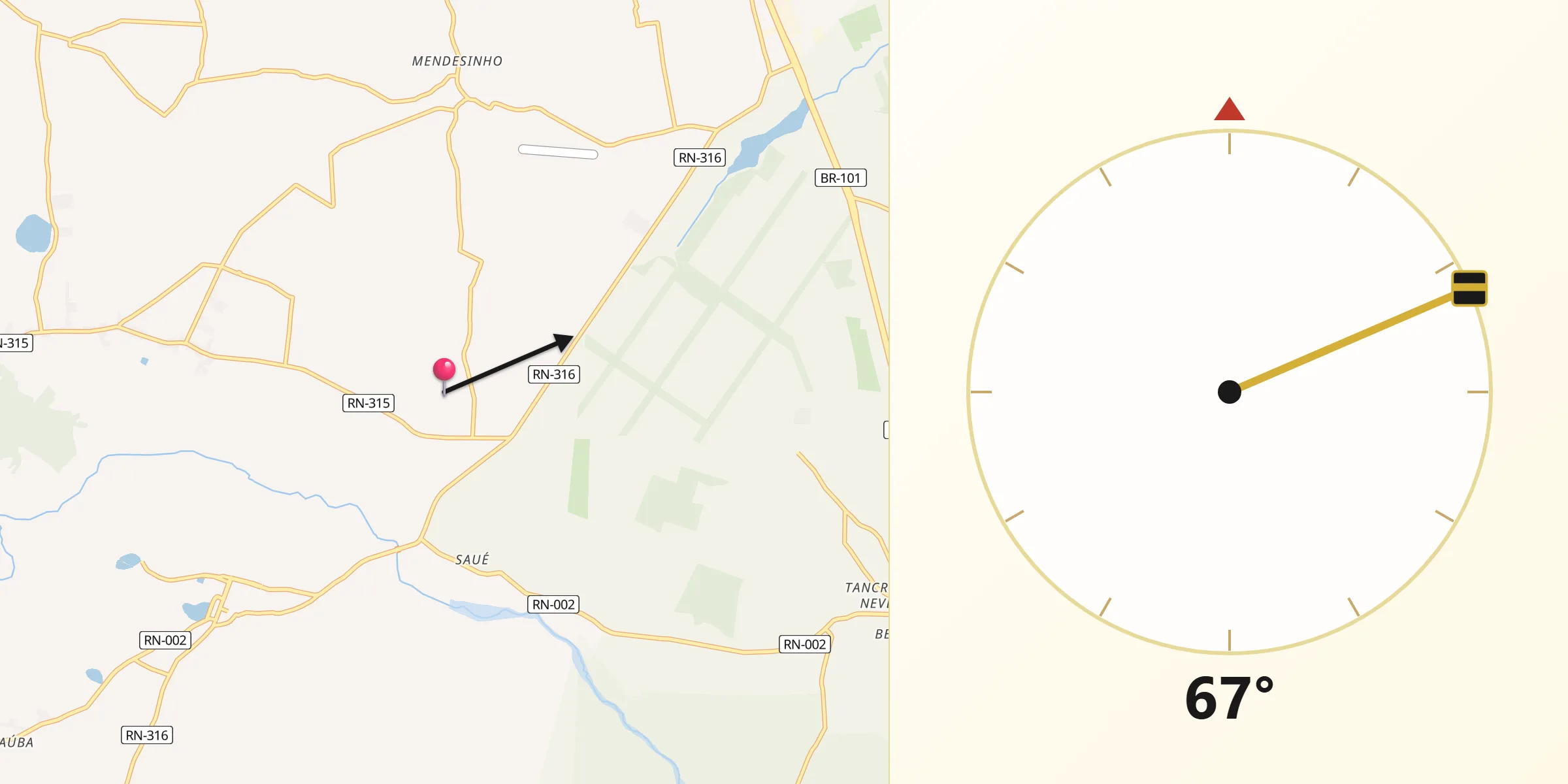 Direção da Qibla a partir de São José de Mipibu