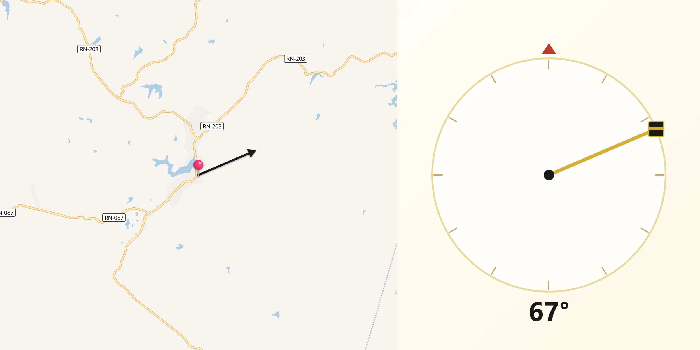 Direção da Qibla a partir de Cerro Corá