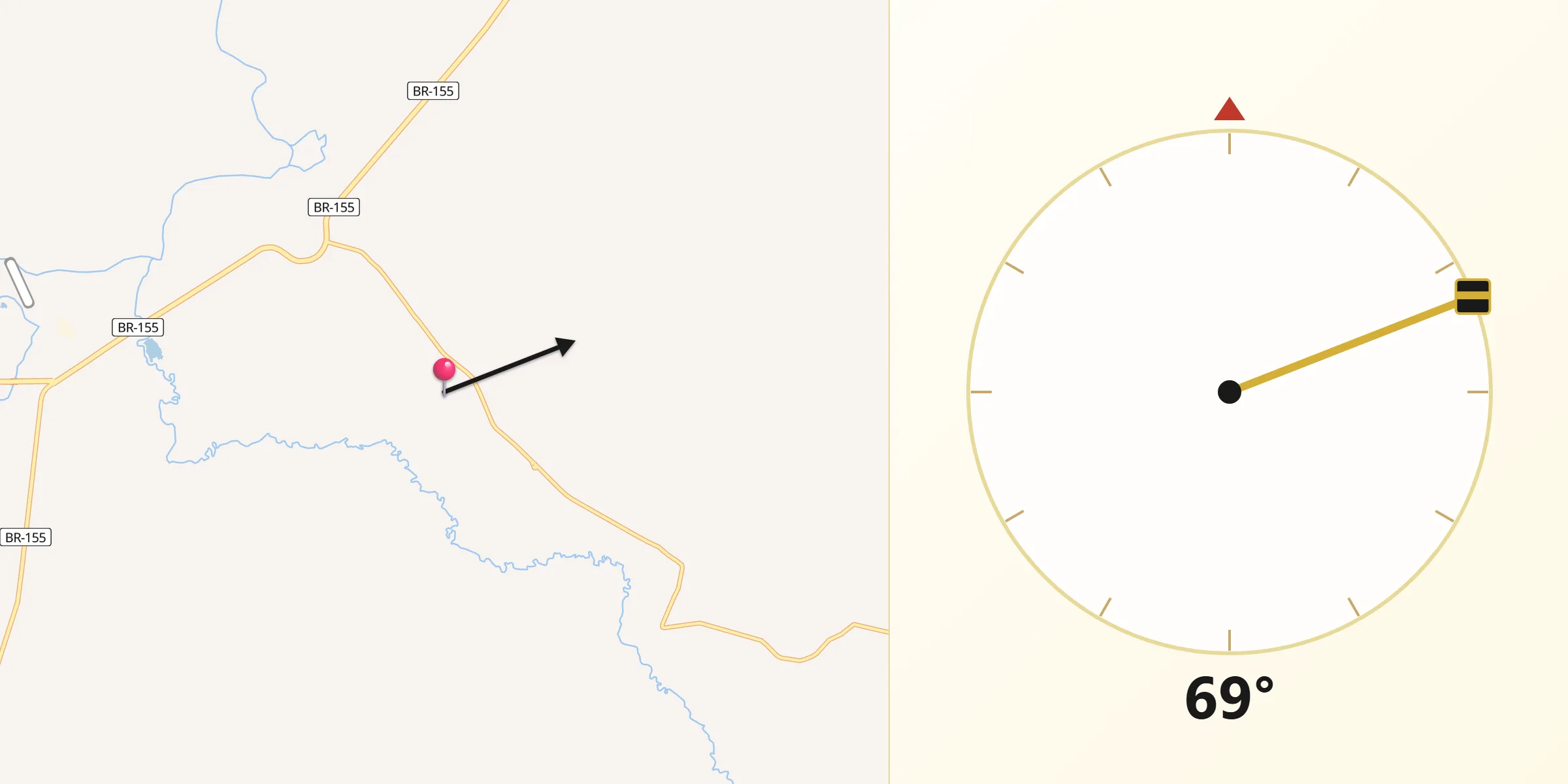 Direção da Qibla a partir de Eldorado do Carajás