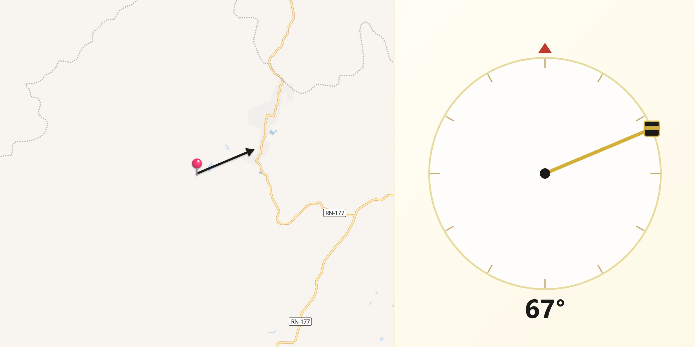 Direção da Qibla a partir de Doutor Severiano