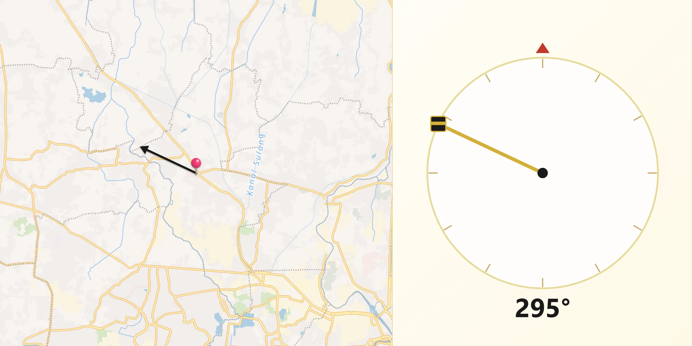 Qibla Direction from Sepatan