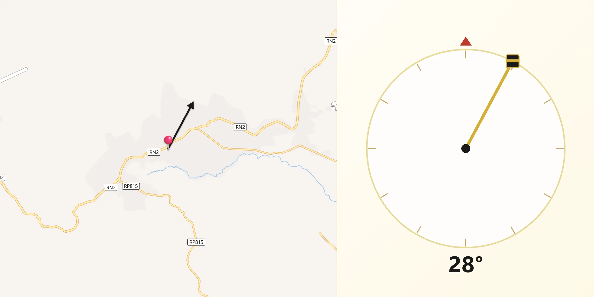 Direction vers la Qibla depuis Kabinda