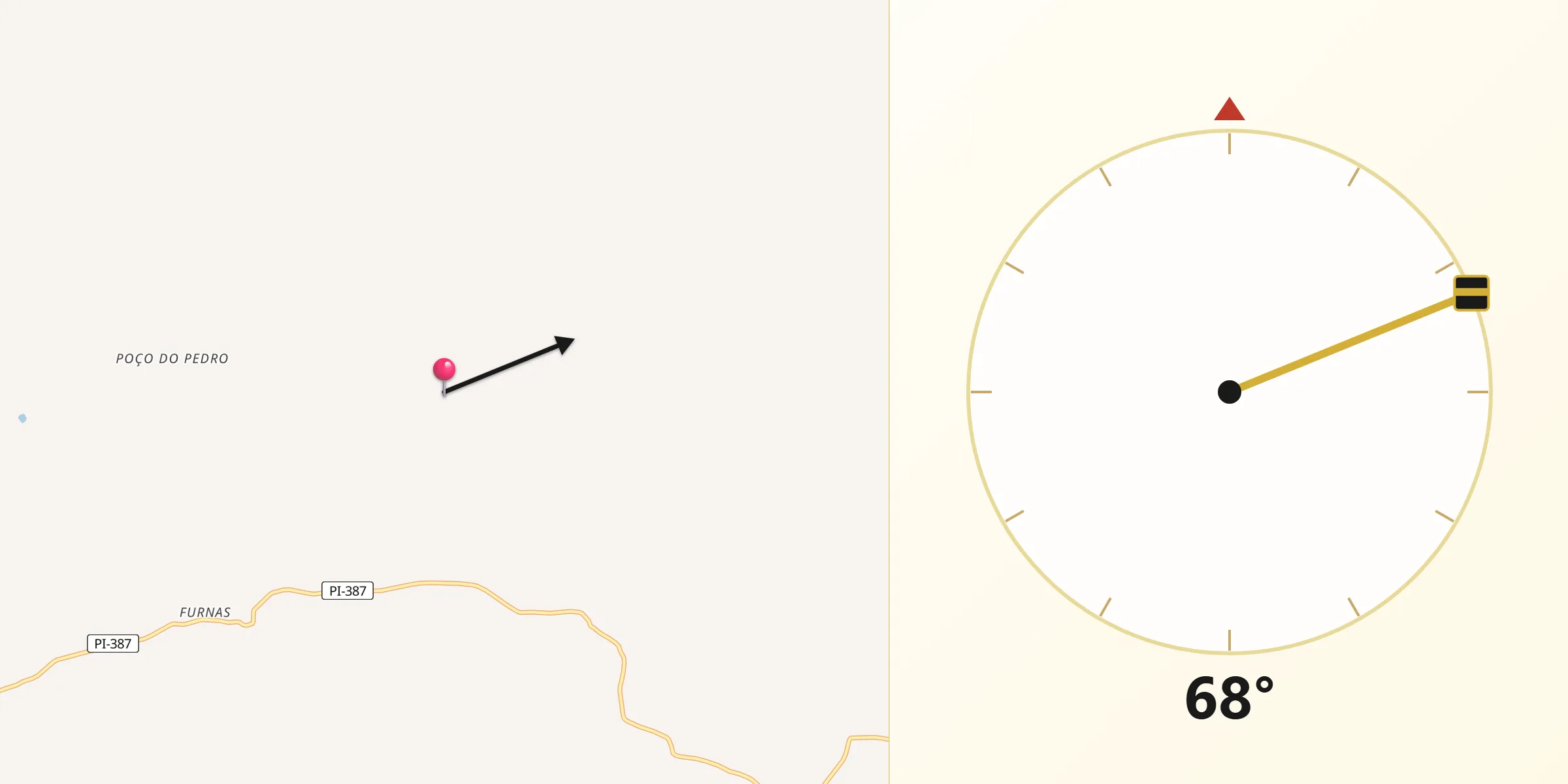 Direção da Qibla a partir de Jardim do Mulato