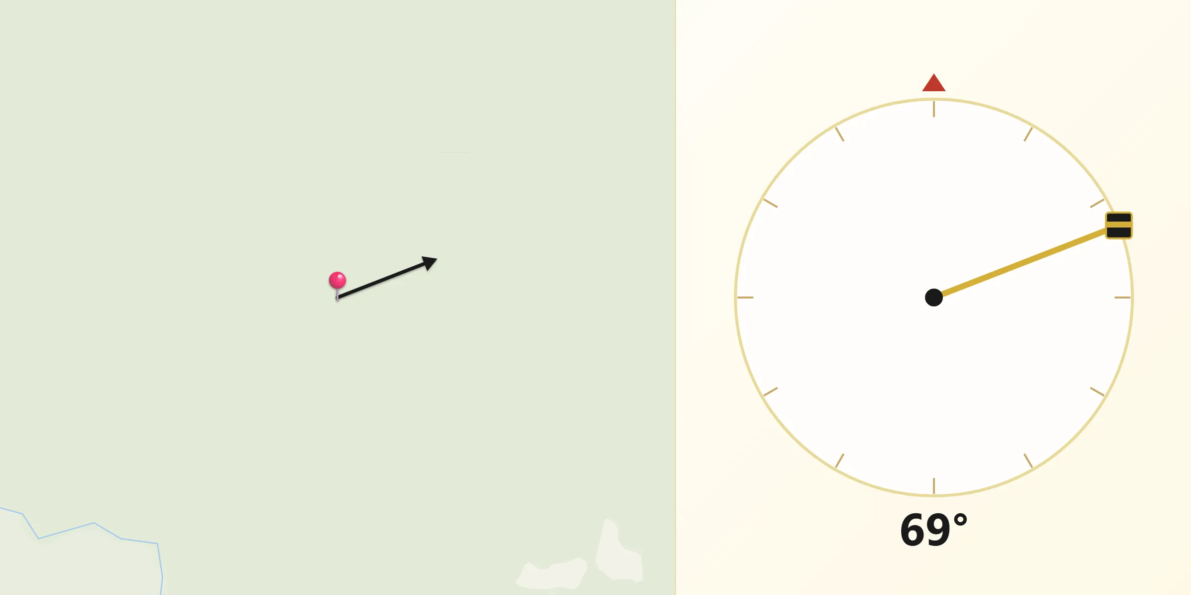 Direzione della Qibla da Parauapebas