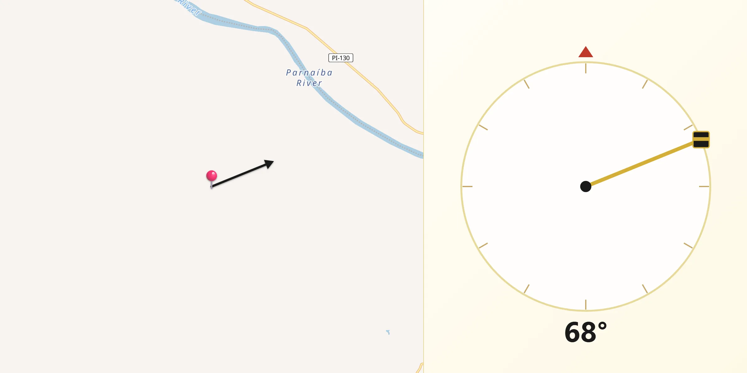 Direção da Qibla a partir de São Francisco do Maranhão